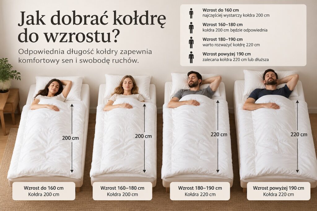 Jak dobrać kołdrę do wzrostu?